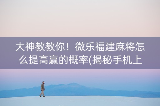 大神教教你！微乐福建麻将怎么提高赢的概率(揭秘手机上插件下载)