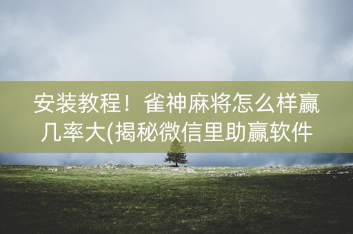 安装教程！雀神麻将怎么样赢几率大(揭秘微信里助赢软件)