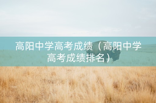 高阳中学高考成绩（高阳中学高考成绩排名）