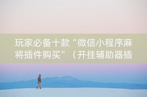 玩家必备十款“微信小程序麻将插件购买”（开挂辅助器插件)