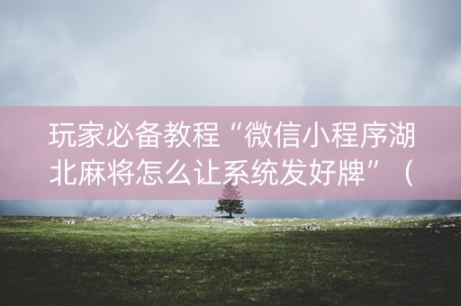 玩家必备教程“微信小程序湖北麻将怎么让系统发好牌”（骗局大揭秘)