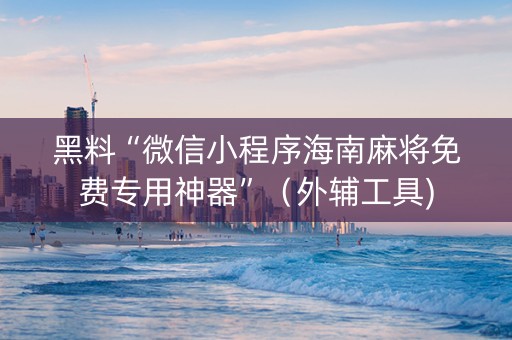 黑料“微信小程序海南麻将免费专用神器”（外辅工具)