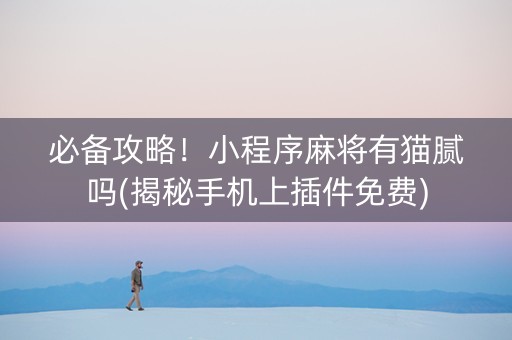 必备攻略！小程序麻将有猫腻吗(揭秘手机上插件免费)