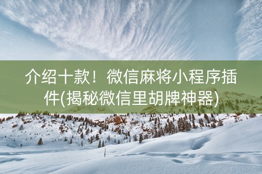 介绍十款！微信麻将小程序插件(揭秘微信里胡牌神器)