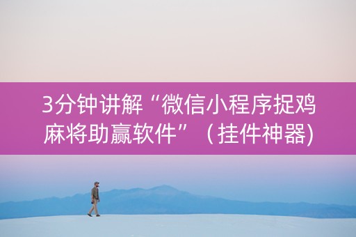 3分钟讲解“微信小程序捉鸡麻将助赢软件”（挂件神器)