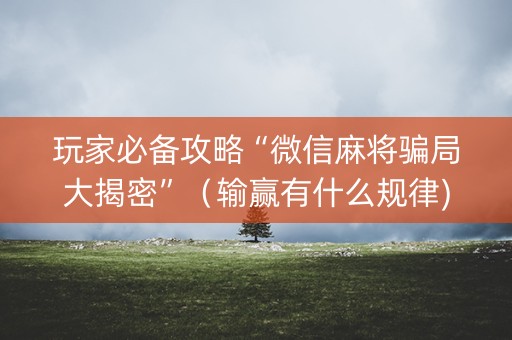 玩家必备攻略“微信麻将骗局大揭密”（输赢有什么规律)