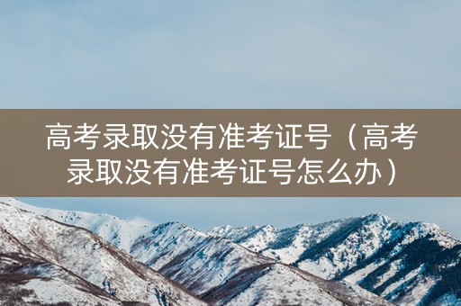 高考录取没有准考证号（高考录取没有准考证号怎么办）