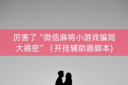 厉害了“微信麻将小游戏骗局大揭密”（开挂辅助器脚本)