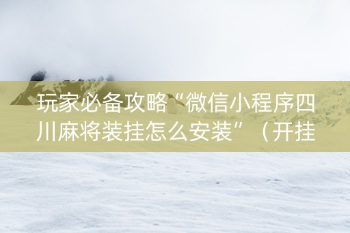 玩家必备攻略“微信小程序四川麻将装挂怎么安装”（开挂辅助器脚本)
