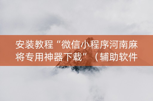 安装教程“微信小程序河南麻将专用神器下载”（辅助软件)