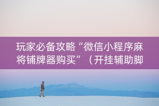 玩家必备攻略“微信小程序麻将铺牌器购买”（开挂辅助脚本)