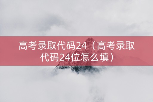 高考录取代码24（高考录取代码24位怎么填）