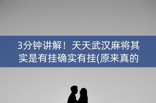 3分钟讲解！天天武汉麻将其实是有挂确实有挂(原来真的有挂)