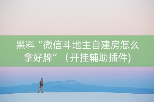 黑料“微信斗地主自建房怎么拿好牌”（开挂辅助插件)