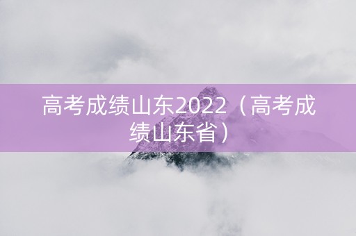 高考成绩山东2022（高考成绩山东省）