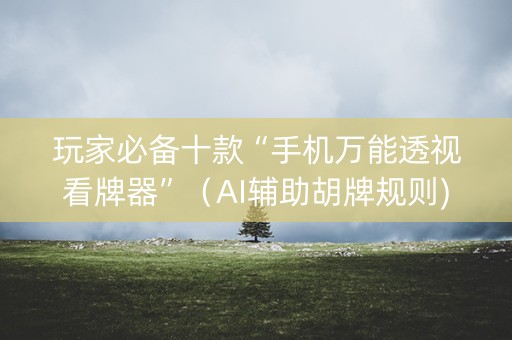 玩家必备十款“手机万能透视看牌器”（AI辅助胡牌规则)