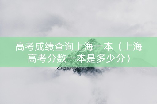 高考成绩查询上海一本（上海高考分数一本是多少分）