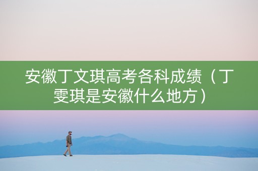 安徽丁文琪高考各科成绩（丁雯琪是安徽什么地方）