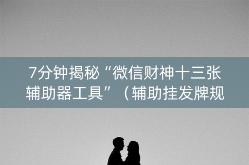 7分钟揭秘“微信财神十三张辅助器工具”（辅助挂发牌规律)