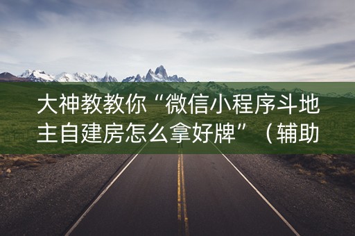 大神教教你“微信小程序斗地主自建房怎么拿好牌”（辅助挂发牌规律)