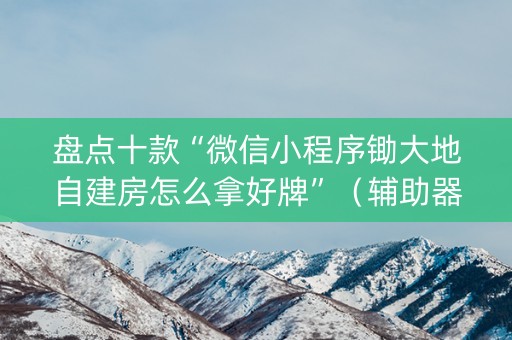 盘点十款“微信小程序锄大地自建房怎么拿好牌”（辅助器下载)