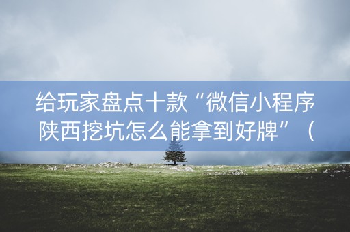 给玩家盘点十款“微信小程序陕西挖坑怎么能拿到好牌”（怎么让系统给自己好牌)