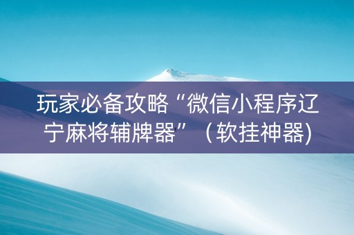 玩家必备攻略“微信小程序辽宁麻将辅牌器”（软挂神器)