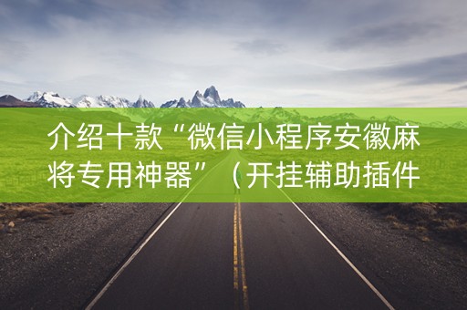 介绍十款“微信小程序安徽麻将专用神器”（开挂辅助插件)