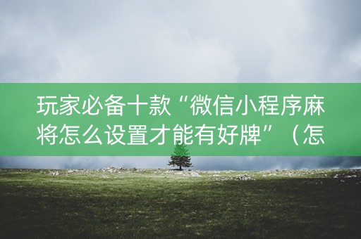 玩家必备十款“微信小程序麻将怎么设置才能有好牌”（怎么让系统给你发好牌)