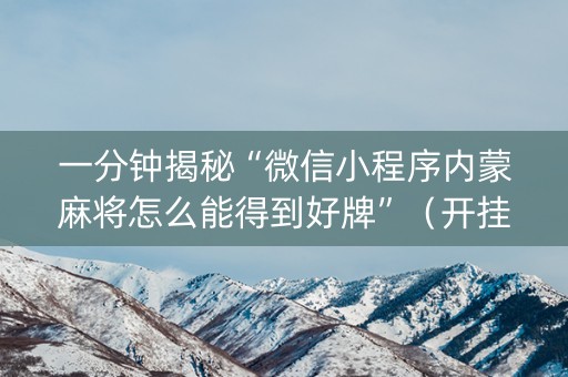 一分钟揭秘“微信小程序内蒙麻将怎么能得到好牌”（开挂辅助器插件)