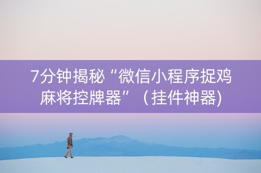7分钟揭秘“微信小程序捉鸡麻将控牌器”（挂件神器)