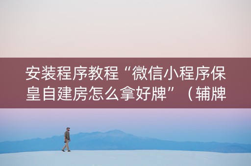 安装程序教程“微信小程序保皇自建房怎么拿好牌”（辅牌器插件购买)