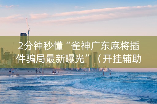 2分钟秒懂“雀神广东麻将插件骗局最新曝光”（开挂辅助脚本)