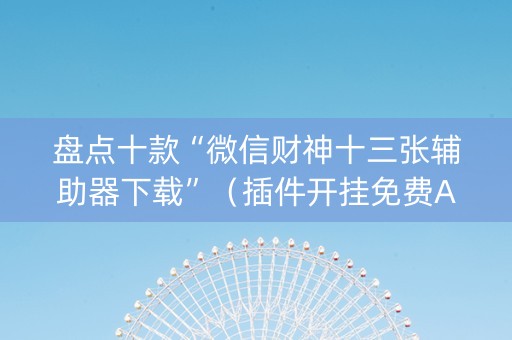 盘点十款“微信财神十三张辅助器下载”（插件开挂免费AI)