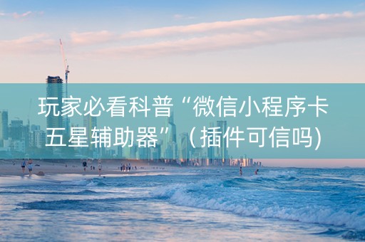 玩家必看科普“微信小程序卡五星辅助器”（插件可信吗)
