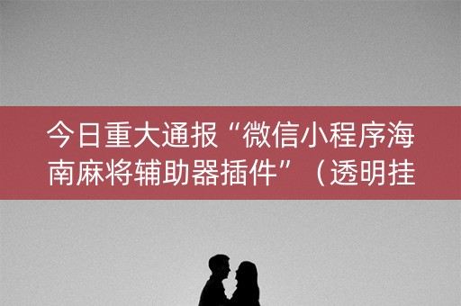 今日重大通报“微信小程序海南麻将辅助器插件”（透明挂辅助器)