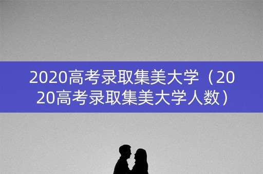 2020高考录取集美大学（2020高考录取集美大学人数）