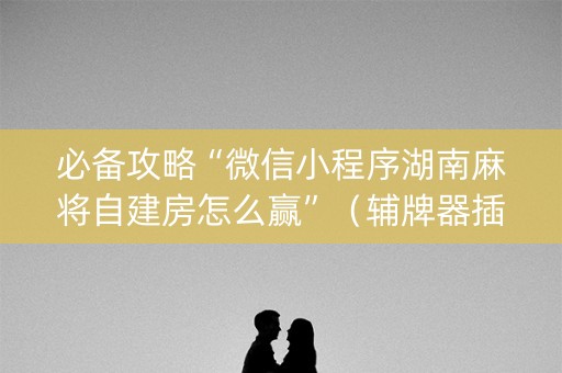 必备攻略“微信小程序湖南麻将自建房怎么赢”（辅牌器插件购买)