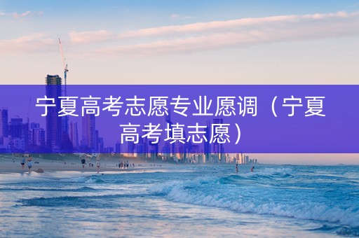 宁夏高考志愿专业愿调（宁夏高考填志愿）