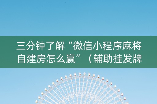 三分钟了解“微信小程序麻将自建房怎么赢”（辅助挂发牌规律)