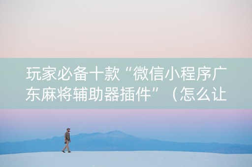 玩家必备十款“微信小程序广东麻将辅助器插件”（怎么让系统给自己好牌)