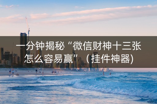 一分钟揭秘“微信财神十三张怎么容易赢”（挂件神器)