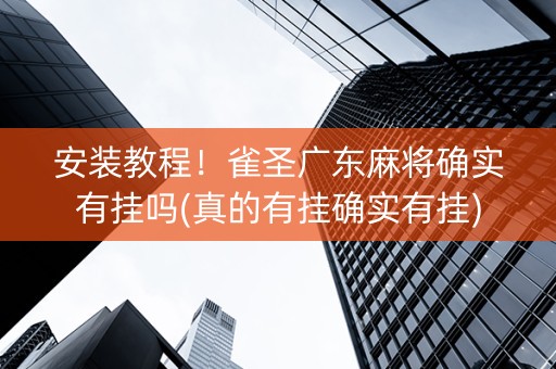 安装教程！雀圣广东麻将确实有挂吗(真的有挂确实有挂)