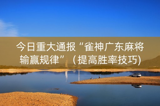 今日重大通报“雀神广东麻将输赢规律”（提高胜率技巧)
