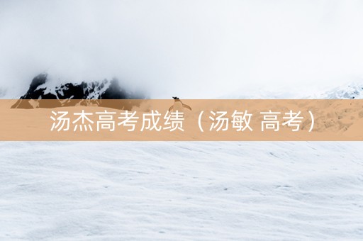 汤杰高考成绩（汤敏 高考）