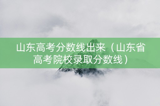 山东高考分数线出来（山东省高考院校录取分数线）