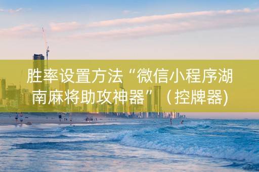 胜率设置方法“微信小程序湖南麻将助攻神器”（控牌器)