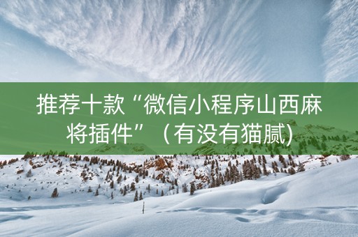推荐十款“微信小程序山西麻将插件”（有没有猫腻)