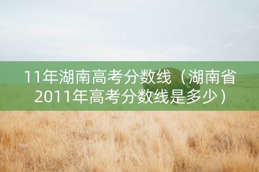 11年湖南高考分数线（湖南省2011年高考分数线是多少）
