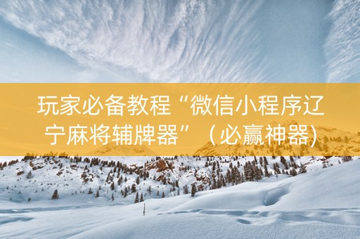 玩家必备教程“微信小程序辽宁麻将辅牌器”（必赢神器)